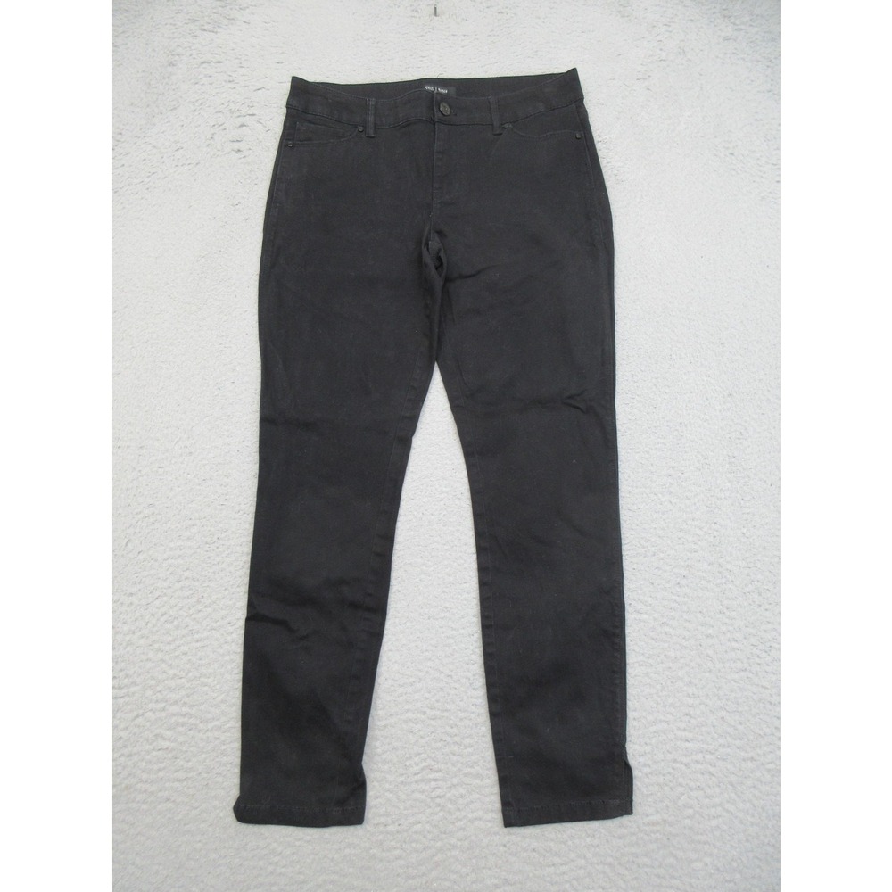 White House Black Market Skimmer Jeans Womens 6 Black Skinny Crop Stretch Denim